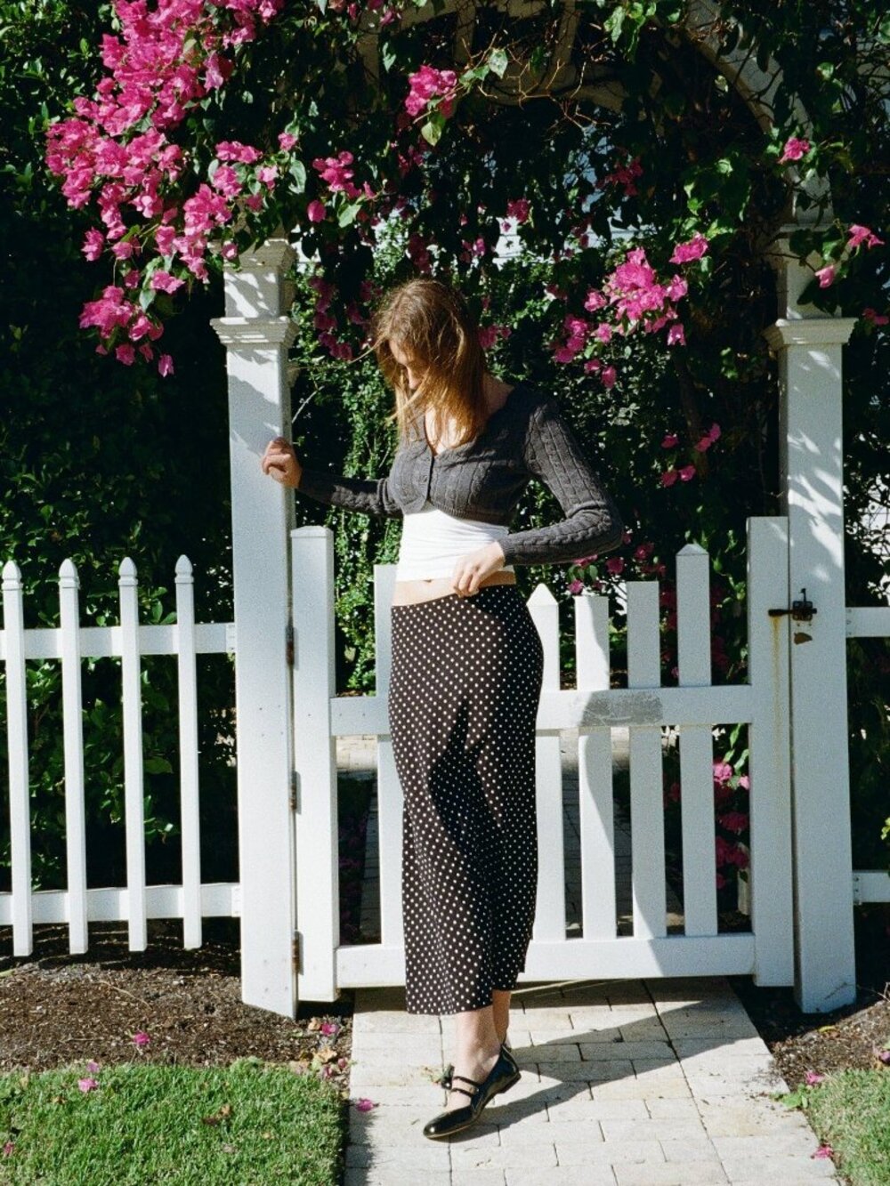 Brandy Melville Sephira Polka Dots Midi Skirt